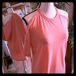 Coral cold shoulder POPULAR in our shop.. TOP